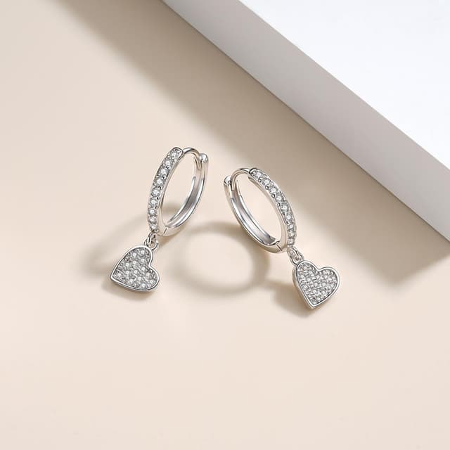 Detalle de Zolkamery silver hoop earrings 925 silver 2.7cm