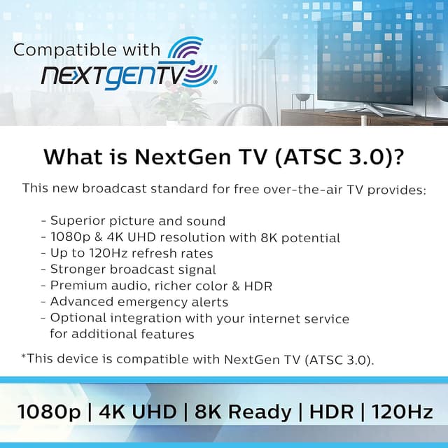 Detalle de Philips Indoor Switch TV Antenna (SDV2226N/27) — Reversible Black/White Long-Range Digital HDTV Antenna with 10ft Coax