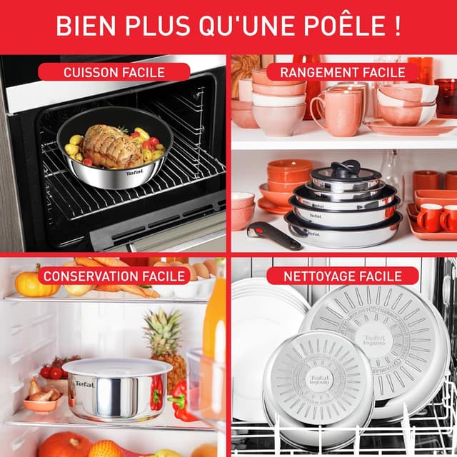 Thumbnail 6 de Tefal Ingenio Emotion L897SJ04 batterie cuisine 20 pièces avec poignées amovibles