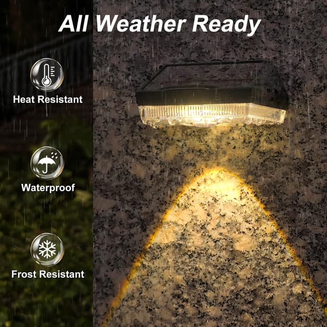 Detalle de ELLASAY Solar Fence Lights Outdoor Garden (6-pack) with 10 Colour Modes, IP65 Waterproof