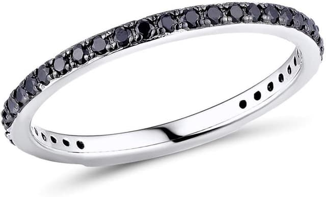 Detalle de namana anello da donna in Argento 925 con zirconi bianchi o colorati (stile half eternity)