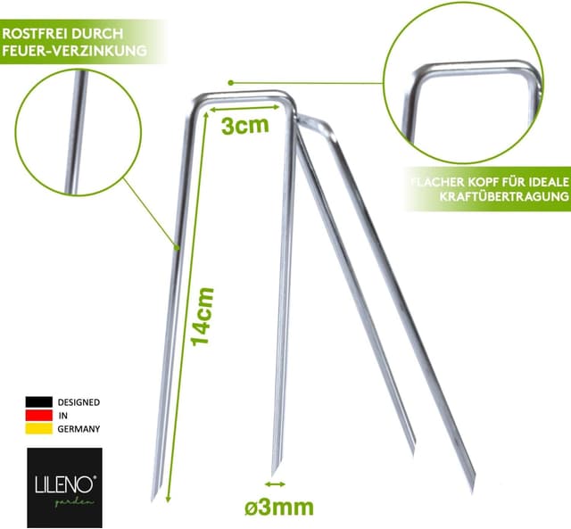 Detalle 2 de LILENO HOME Unkrautvlies Erdnägel 14 x 3 cm