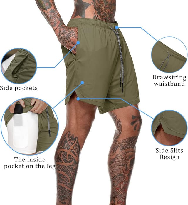 Thumbnail 4 de Aisprts Pantaloncini Palestra Uomo Pantaloncini Running Estivi