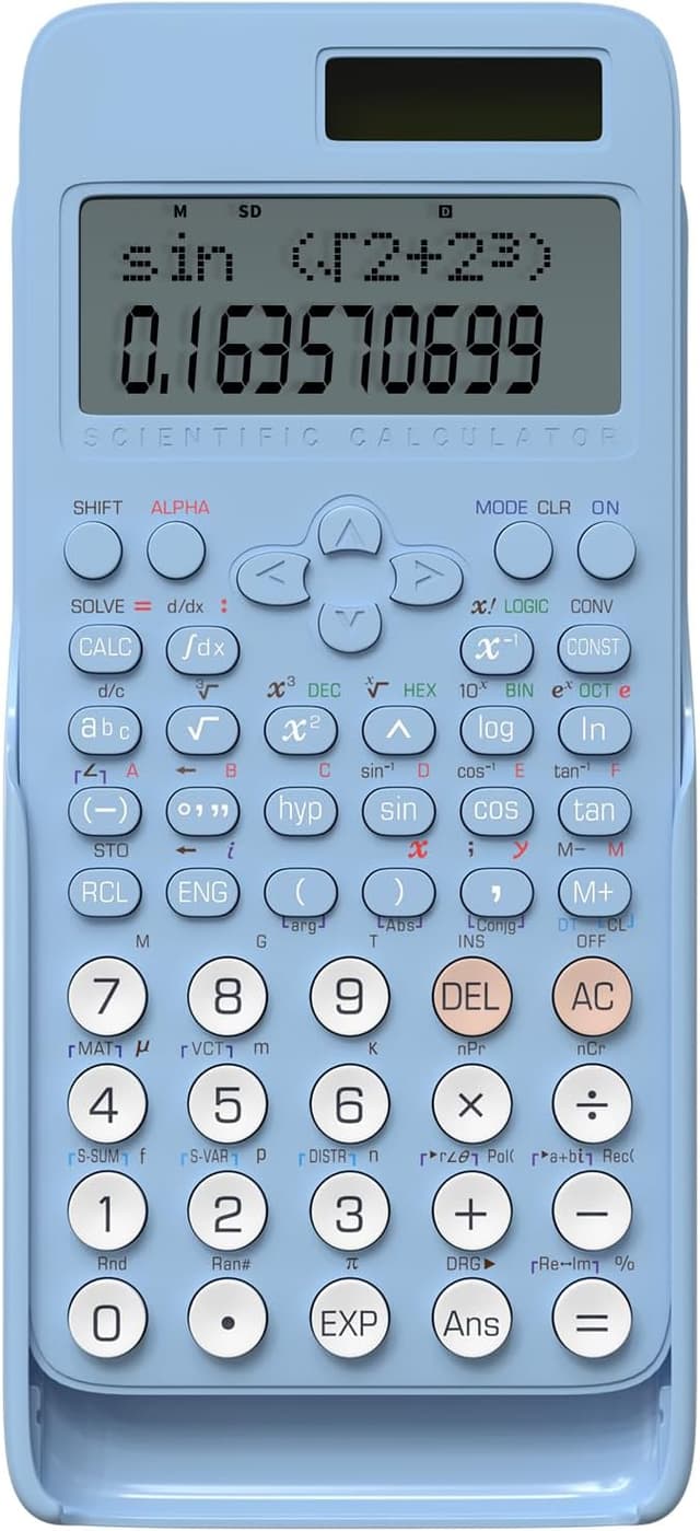 Detalle de NEWYES Advanced Scientific Calculator for Exam (401 functions, 2-line display) – Blue