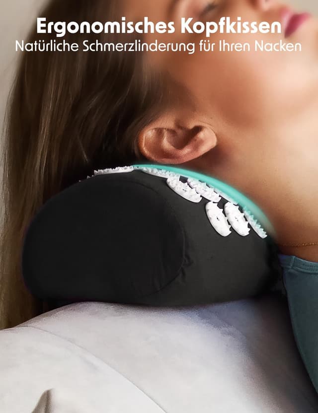 Detalle de LifeGoods Akupressurmatte mit Kissen – Akkupressmatte gegen Schmerzen & Stress, Massagematte für Rücken und Nacken