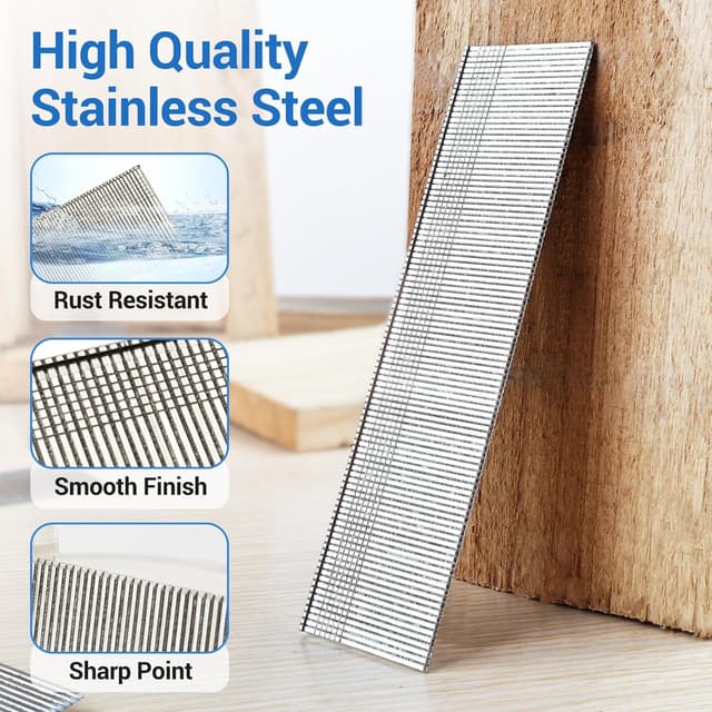 Detalle de meite 18 Gauge Stainless Steel Brad Nails (18G/32 mm) – 304 Stainless 2,000-Pack
