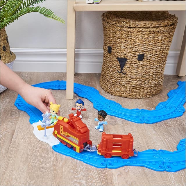 Detalle de Mighty Express — lot de 3 figurines pour enfants (avec piste et barrière), à partir de 3 ans