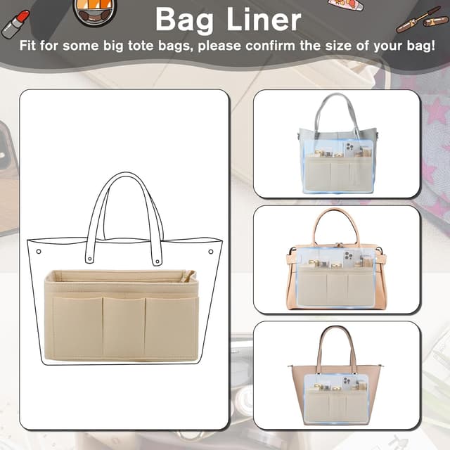 Thumbnail 1 de Hejo Handtaschen Organizer Filz 27 × 16 × 15 cm