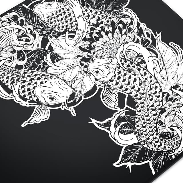 Detalle de TITANWOLF Koi Tattoo 3 XXL Speed Gaming Mouse Mat (900 x 400 x 3mm)