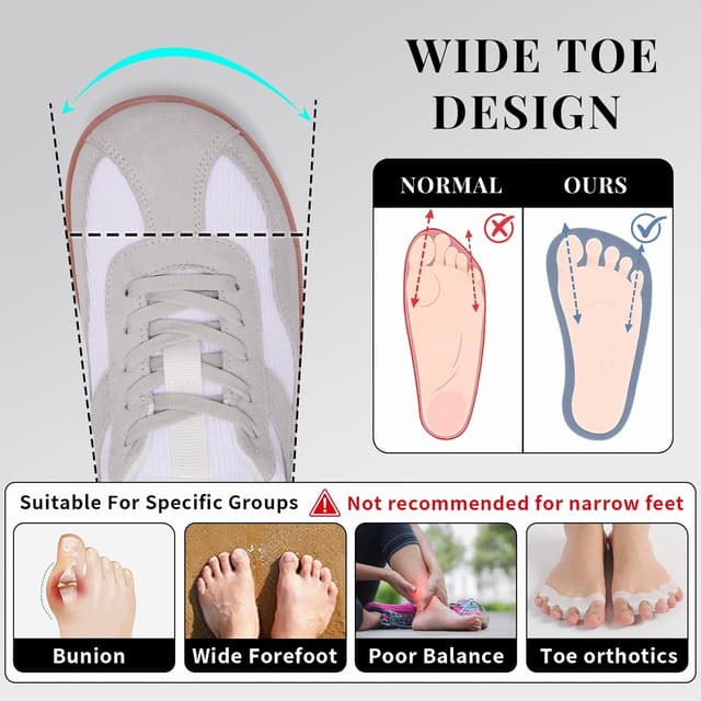 Detalle de Mioceko Women’s Barefoot Wide Fit Trainers – lightweight zero-drop style sneakers