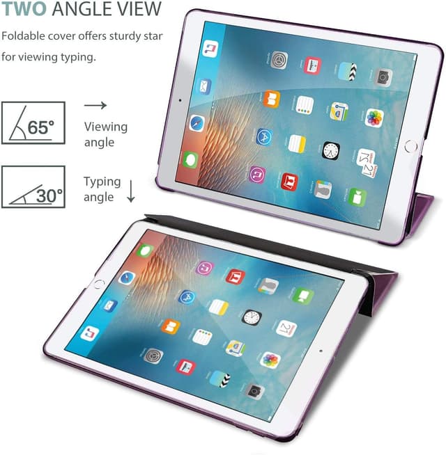 Detalle de ProCase Hülle für iPad 9,7 Zoll (2018/2017) – ultra-dünne Klapphülle mit transluzenter Rückseite in Lila