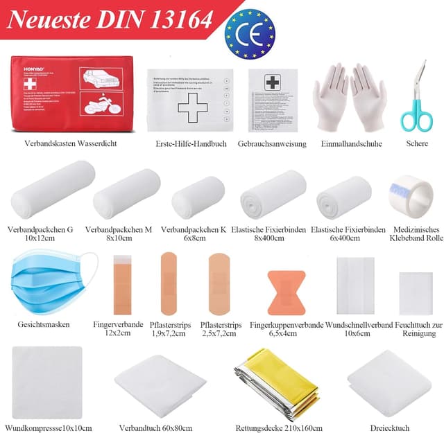 Detalle 2 de HONYAO Verbandskasten Auto 2026 22x14x6 cm 🚑