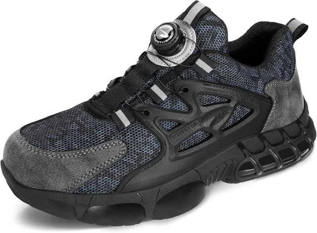 Detalle de OFFCUP Chaussures de sécurité homme embout acier – basket de chantier légère antidérapante et respirante