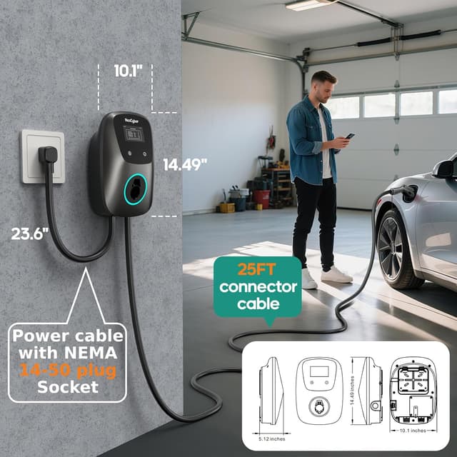 Detalle 1 de NexCyber Level 2 EV Charger, 40 Amp