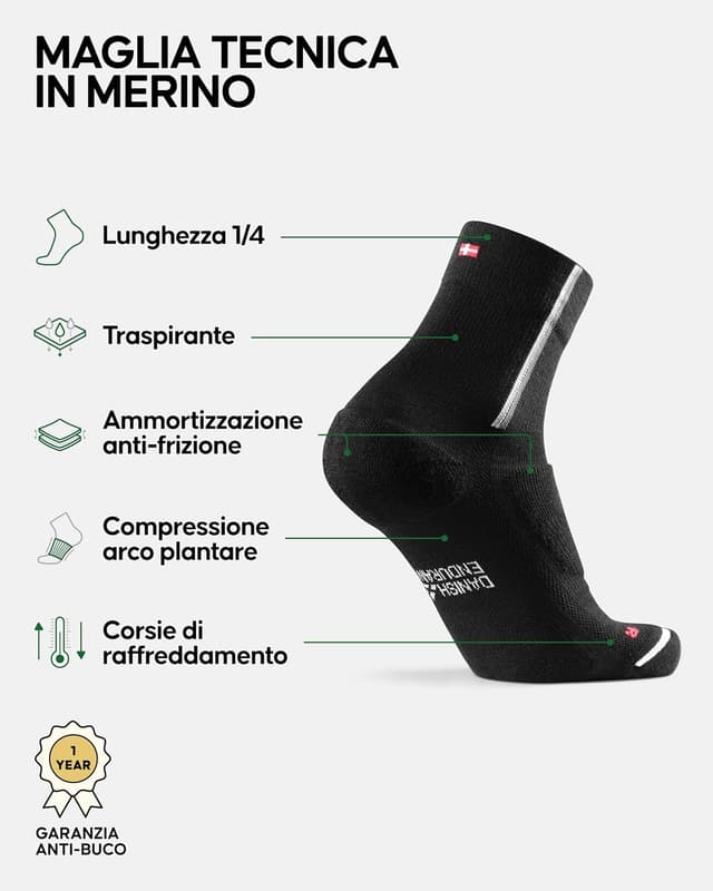 Detalle 2 de DANISH ENDURANCE Calze Merino ciclismo 43-47