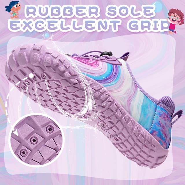 Detalle de WateLves Barfußschuhe für Kinder – Wasserschuhe, Schwimmschuhe und Strandschuhe mit schnell trocknendem Obermaterial