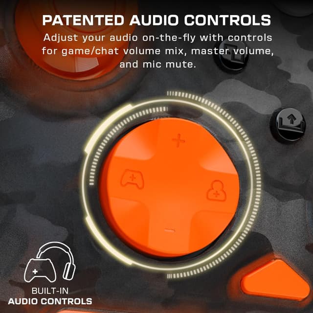 Detalle 2 de Turtle Beach Rematch Core Camo Nero/Arancione gamepad cablato con grilletti a impulsi e audio regolabile