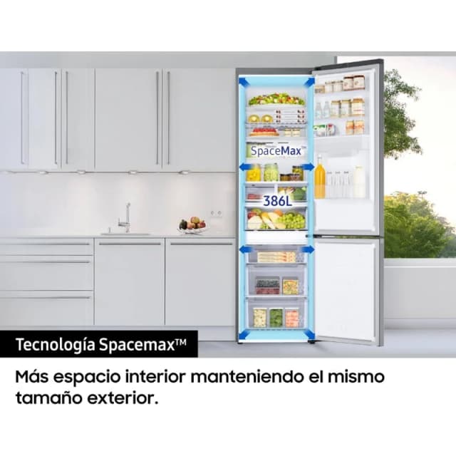 Detalle 2 de Samsung RB38C655DS9/EF Frigorífico combi 386L D Inox con IA Energy y SmartThings