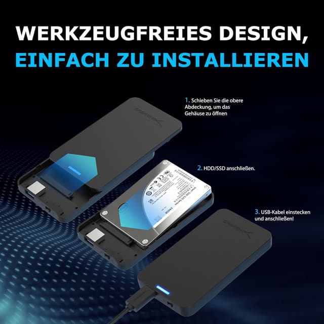 Thumbnail 5 de SABRENT EC-UASP Festplattengehäuse 2,5 💾