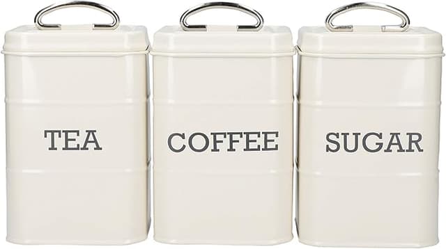 Detalle de KitchenCraft Living Nostalgia Tarros de Té, Café y Azúcar