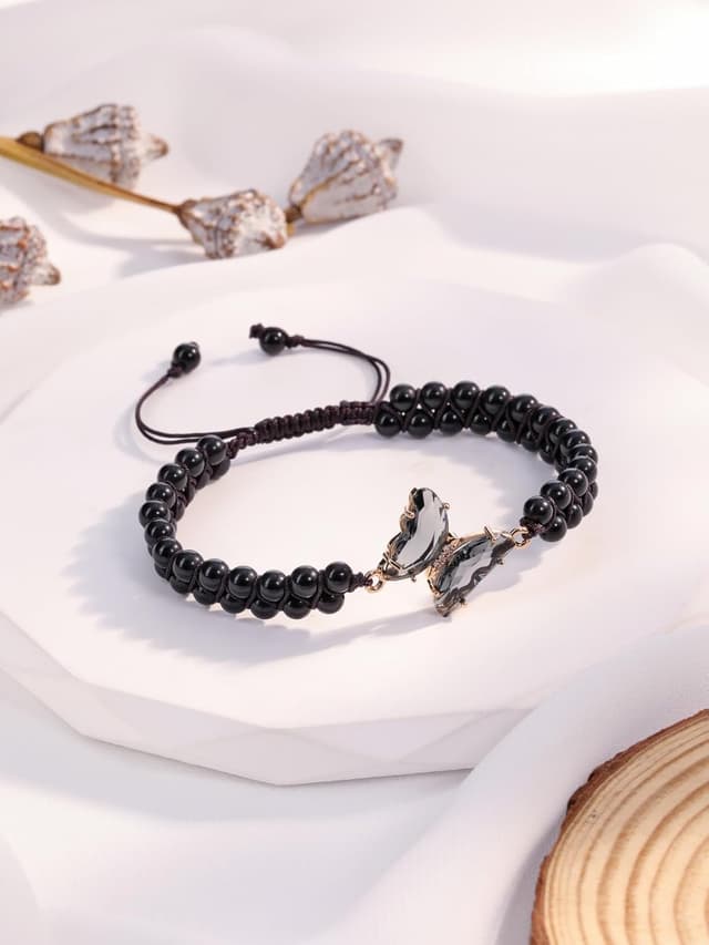 Detalle de Crystal butterfly bracelet 4mm beads