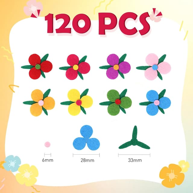 Detalle de Naler 120 Filzblumen für DIY Dekoration