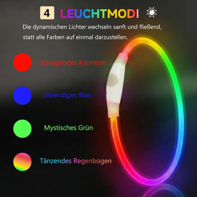 Thumbnail 1 de Leuchthalsband Hund Mehrfarbig 70cm