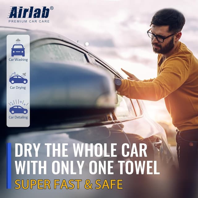 Detalle de Airlab Twisted Loop Car Drying Towel (Extra Large) 90x60cm XXL, Double-sided Microfibre 650GSM