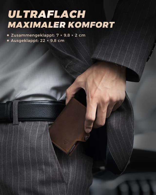 Thumbnail 5 de LORZOR Slim Wallet Geldbörse mit XXL-Münzfach