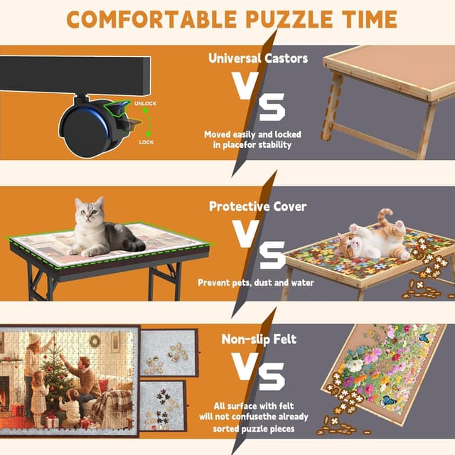 Thumbnail 5 de Doerpuz Puzzle Table 1500 Pieces Puzzle Board