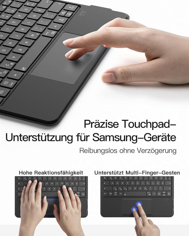 Detalle 1 de Inateck Hülle mit Tastatur für Galaxy Tab S10 FE