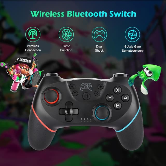 Detalle de Manette Switch/Switch 2 sans fil rechargeable Sendowtek (Bluetooth) pour PC