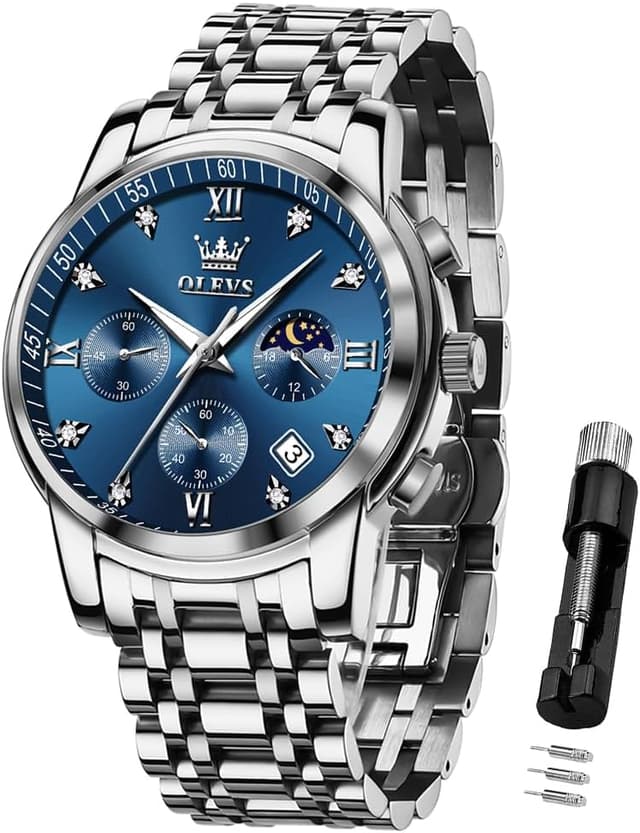 Detalle de OLEVS Herrenuhr 42 mm Quarz Uhr