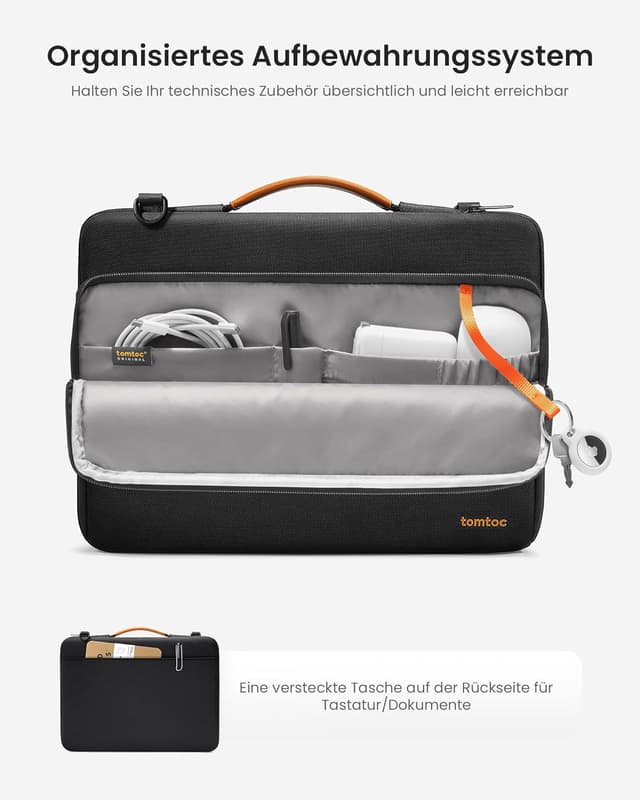 Detalle de tomtoc 360° Tasche Hülle für 15-Zoll MacBook Air/Pro & Surface Laptop – wasserabweisend, CornerArmor für Rundumschutz