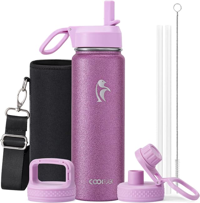 Imagen de Coolflask Borraccia termica 680 ml rosa glitterato en OfertitasTOP