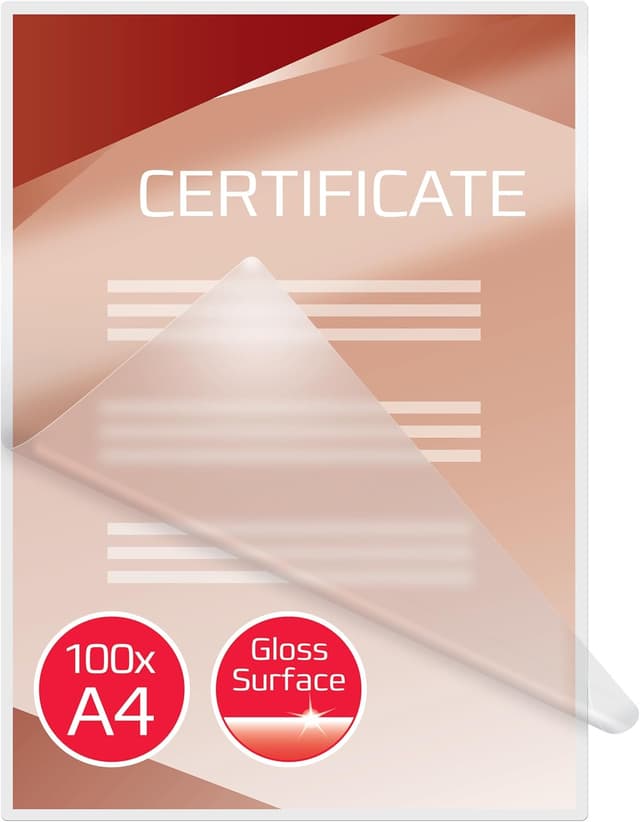 Detalle de GBC 3740400 – Lot de 100 pochettes brillantes A4