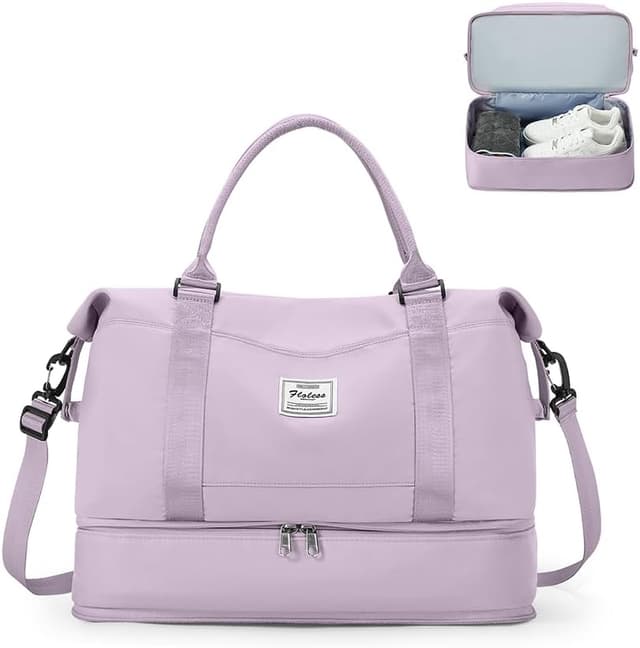 Thumbnail 6 de N3-Rosa Groß Reisetasche Damen Handgepäck Weekender Bag mit Schuhfach, Nassfach und Trolley-Hülle (50 l)