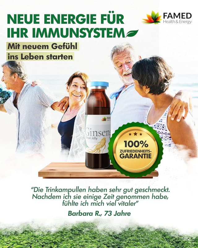 Thumbnail 6 de Ginseng Royal Jelly von FAMED – 30 Trinkampullen mit reduziert Müdigkeit & Immunsystem- Unterstützung