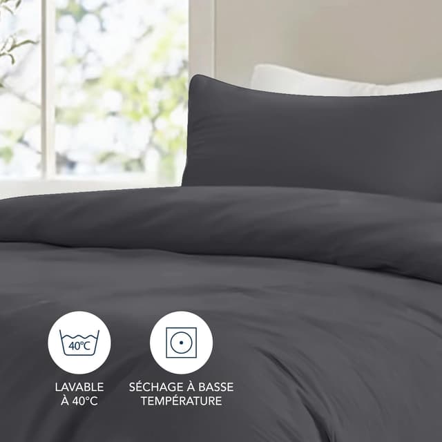 Thumbnail 4 de Dreamzie Housse de Couette 155x220 Microfibre Bordeaux