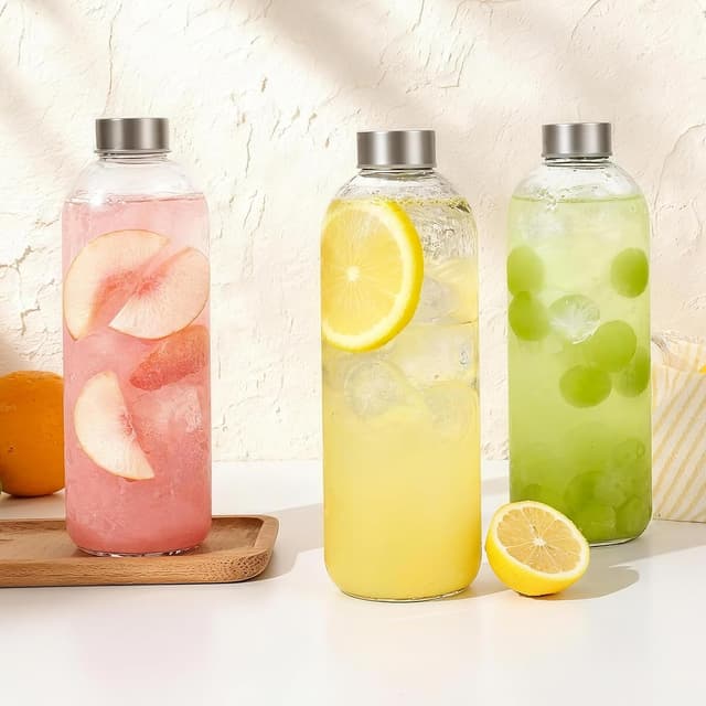 Thumbnail 6 de Bayseun 1000ML Glass Water Bottle 3 Pack