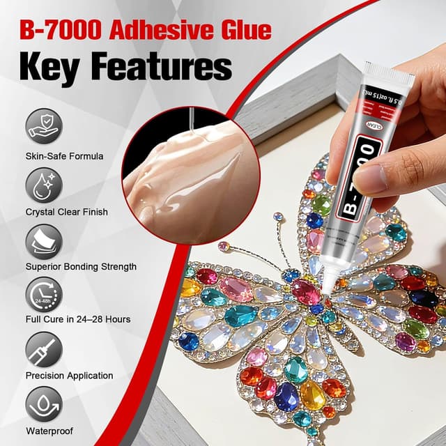Detalle 2 de B7000 Clear Precision Tip Glue (16 x 15ml) for Rhinestones, Jewellery Making, Nail Art & Repairs