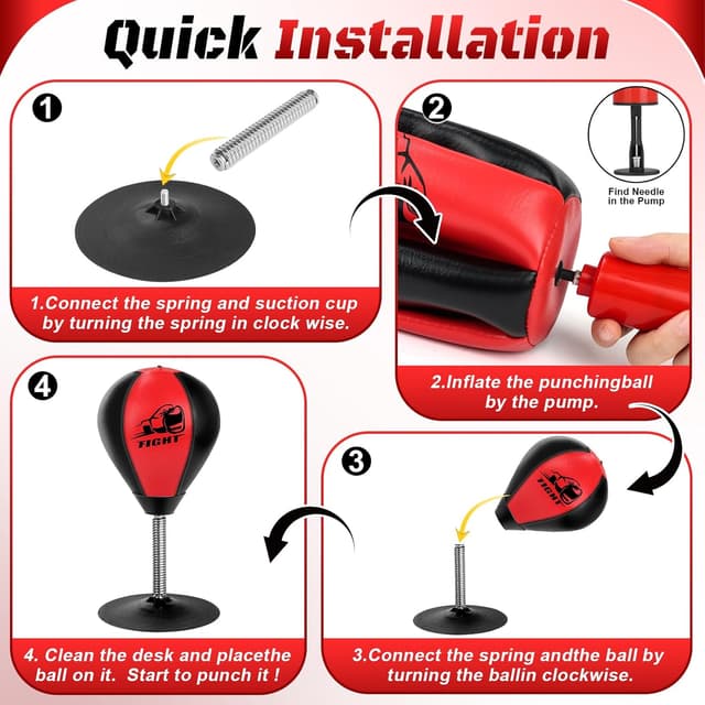 Detalle 1 de NZQXJXZ Desktop Punching Bag stress buster with suction cup and speed balls