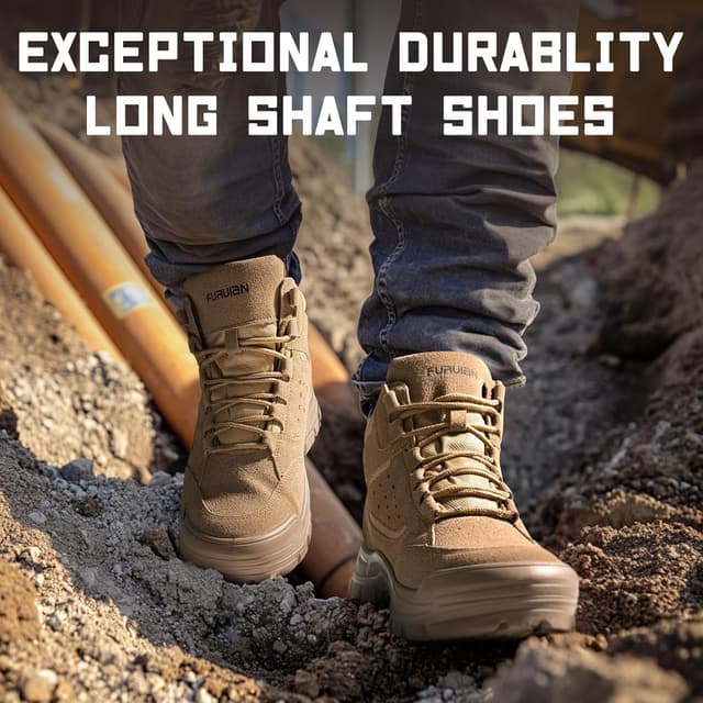 Thumbnail 4 de Furuian Steel Toe Boots Comfortable Slip Resistant Work Boots