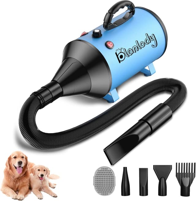 Detalle de Blanlody Dog Hair Dryer Blaster 3800W Pet Grooming Hair Dryer with 4 Nozzles