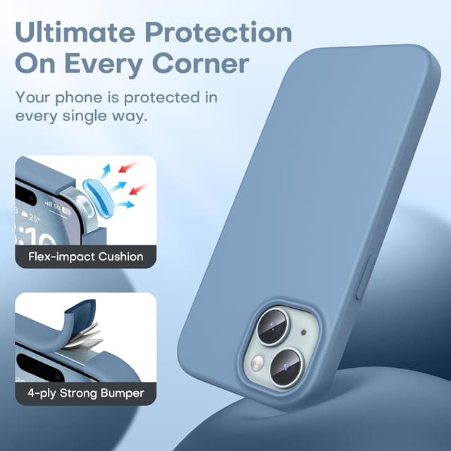 Thumbnail 4 de TOCOL iPhone 15 silicone slim case — Winter Blue