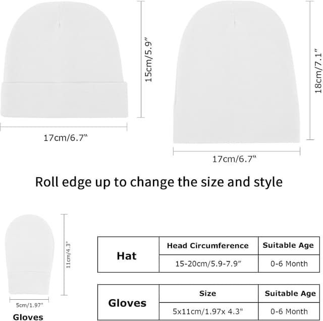 Thumbnail 3 de DRESHOW Newborn Beanie and Gloves 0-6 Months