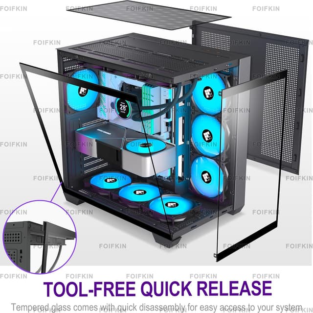 Detalle 2 de FOIFKIN F300-RGB case PC con 7 PWM