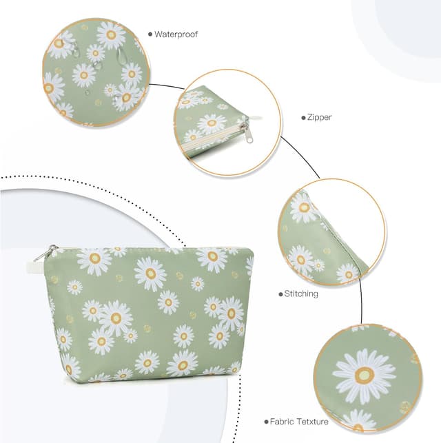 Detalle 2 de Miss Lulu trousse de toilette femme imperméable à motif floral — format compact 22 x 11,5 x 4,5 cm