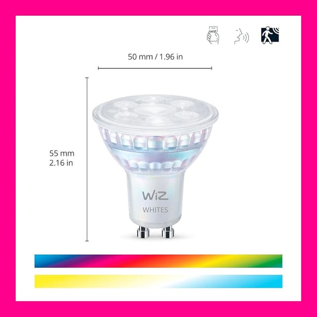 Thumbnail 1 de WiZ Bombilla LED GU10 Cristal 50W, Colores, Wi-Fi y Alexa 🎨