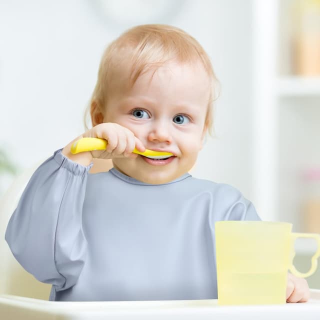 Thumbnail 6 de Vicloon Baby-Lätzchen mit langen Ärmeln, wasserdicht mit Tasche – Grün (6 bis 12 Monate)